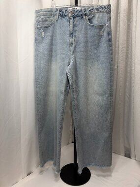 Mica Denim High Rise Distressed Straight Leg Jeans Size 31